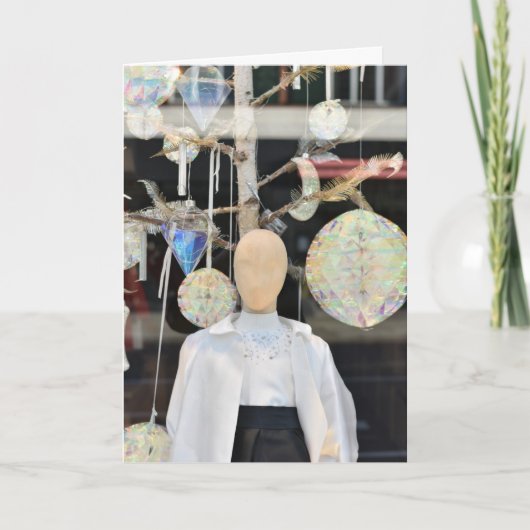 クリスマスウィンドウショッピングチェルシーロンドンUK カード (正面)