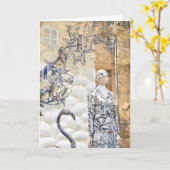 クリスマスウィンドウショッピングロンドンフェスティバルシーズン カード (黄色い花)