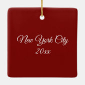 クリスマスウィンドウズNYCディスカウントストア写真 セラミックオーナメント (裏面)