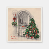 クリスマスウィンドウパーティーナプキンス スタンダードカクテルナプキン (正面)
