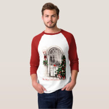 クリスマスウィンドウメンズシャツ