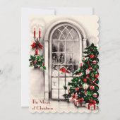 クリスマスウィンドウライツフラットフォトカード シーズンカード (正面)