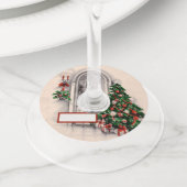 クリスマスウィンドウライツワイングラスラベル ワイングラスタグ (クローズアップ)