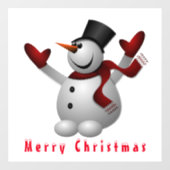 クリスマスウィンドウラックスハッピー雪だるま ウィンドウサイン (シート)