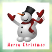 クリスマスウィンドウラックスハッピー雪だるま ウィンドウサイン (シート3)
