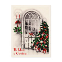 クリスマスウィンドウヴィンテージはがき