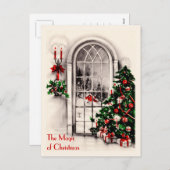 クリスマスウィンドウヴィンテージはがき シーズンポストカード (正面/裏面)