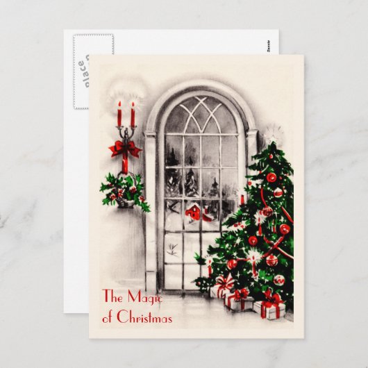 クリスマスウィンドウヴィンテージはがき シーズンポストカード (正面/裏面)