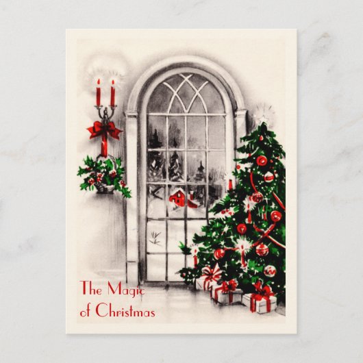 クリスマスウィンドウヴィンテージはがき シーズンポストカード (正面)