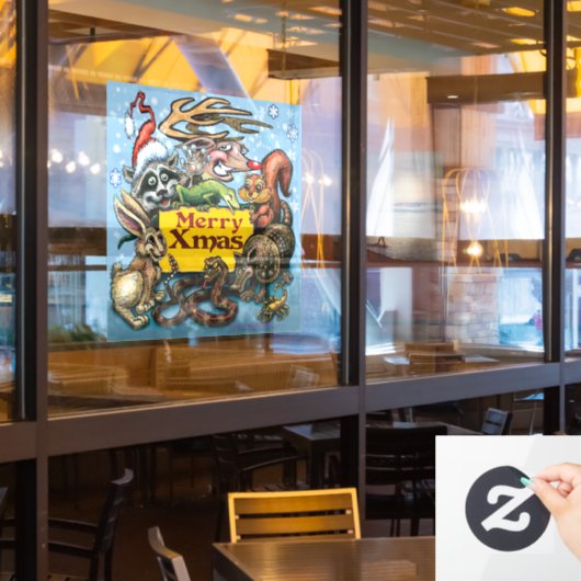 クリスマスウィンドウ ウィンドウサイン (レストラン窓)