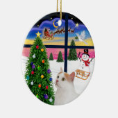 クリスマスウィンドウ – Turkish Van Cat セラミックオーナメント (右)