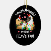 クリスマスウィーク愛するモルモット服Cavy セラミックオーナメント (右)