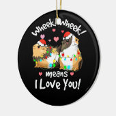 クリスマスウィーク愛するモルモット服Cavy セラミックオーナメント (左)