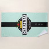 クリスマスウィーズカスタムモノグラムタオル ビーチタオル (正面)