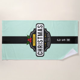 クリスマスウィーズカスタムモノグラムタオル ビーチタオル