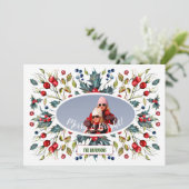 クリスマスウィーズ冬の聖なる果実のリース写真 シーズンカード (スタンド正面)