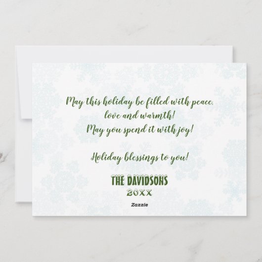 クリスマスウィーズ冬の聖なる果実のリース写真 シーズンカード (裏面)