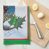 クリスマスウイルホリー キッチンタオル (四つ折り)