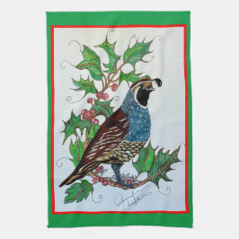 クリスマスウイルホリー キッチンタオル