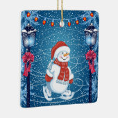 クリスマスウインターイ雪だるま セラミックオーナメント (右)