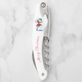 クリスマスウェイターのコルク雪だるまと女の子 ソムリエナイフ (裏面)