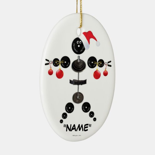 クリスマスウェイトの持ち上げ漫画 セラミックオーナメント (右)