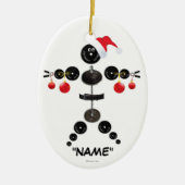 クリスマスウェイトの持ち上げ漫画 セラミックオーナメント (正面)