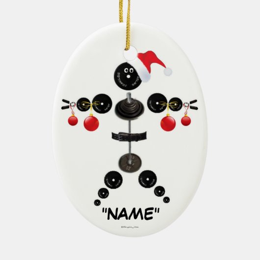 クリスマスウェイトの持ち上げ漫画 セラミックオーナメント (裏面)