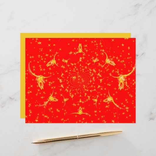 クリスマスウェスタングリッターレッド金ゴールドガーリーカウズスカル (正面/裏面インサイチュ)