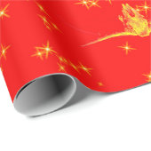 クリスマスウェスタングリッターレッド金ゴールドガーリーカウズスカル ラッピングペーパー (ロールコーナー)