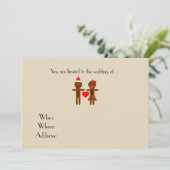 クリスマスウェディングのジンジャーブレッドマンとウーマン 招待状 (スタンド正面)