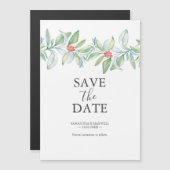 クリスマスウェディングは日付マグネットを保存 マグネット招待状 (正面/裏面)