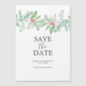 クリスマスウェディングは日付マグネットを保存 マグネット招待状 (正面)