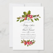 クリスマスウェディングシャワーフローラホリー招待状 招待状 (正面)