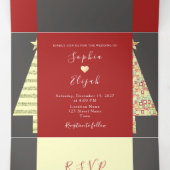 クリスマスウェディングトライフォールド招待状 三つ折り招待状 (内部中)