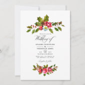 クリスマスウェディングホリー写真 招待状 (正面)