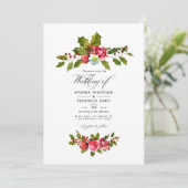 クリスマスウェディングホリー写真 招待状 (スタンド正面)
