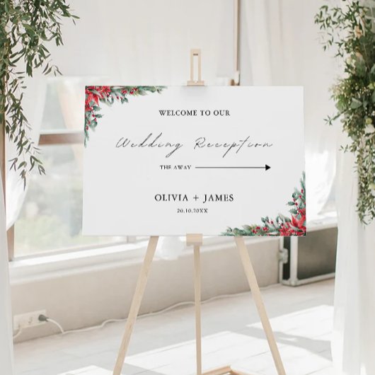 クリスマスウェディングレセプションウェルカムサイン ポスター