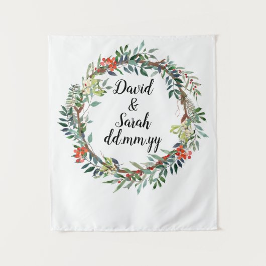 クリスマスウェディングレセプションバックドロップ写真ブース タペストリー (正面)