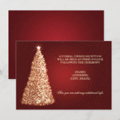 クリスマスウェディングレセプション ゴールド レッド エンクロージャーカード (正面/裏面)