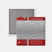 クリスマスウェディング日付写真マグネットを保存 マグネット (正面/裏面)