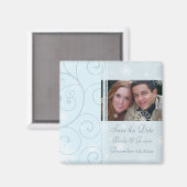 クリスマスウェディング日付写真マグネットを保存 マグネット (正面/裏面)