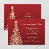 クリスマスウェディング ドライブ方向 レッド ゴールド 招待状 (正面/裏面)