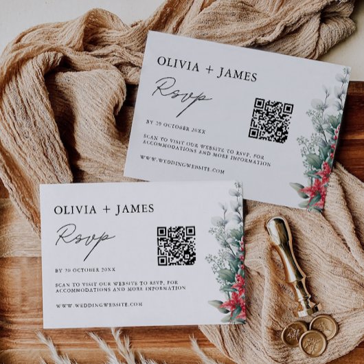 クリスマスウェディングRSVPカードテンプレート