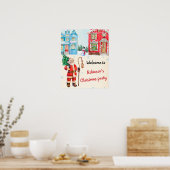 クリスマスウェルカムパーティーサインのクリスマスポスター ポスター (キッチン)