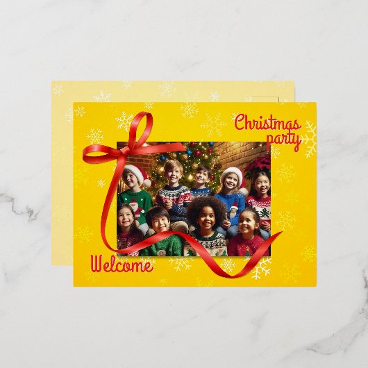 クリスマスウェルカム 箔シーズンポストカード (正面/裏面)