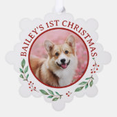 クリスマスウェルシュコーギードッグパーソナライズされた オーナメントカード (裏面)