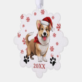 クリスマスウェルシュコーギードッグパーソナライズされた オーナメントカード (左)