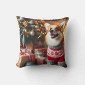 クリスマスウェルシュコーギー枕 クッション (正面)