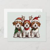 クリスマスウェルシュワイヤキツネテリアドッグ シーズンポストカード (正面/裏面)